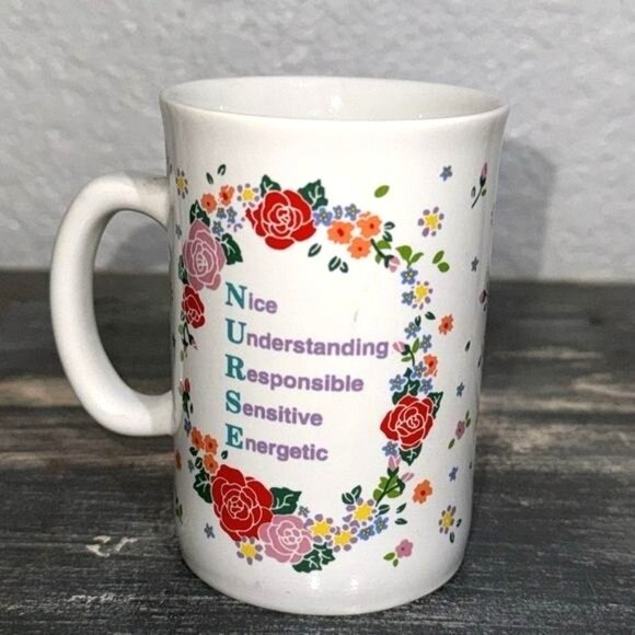 Nurse Appreciation Ceramic Mug With Floral Design - Picture 3 of 6